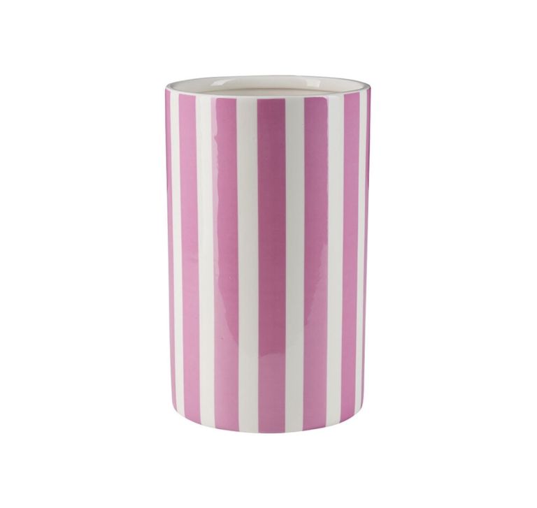 Vaso Bahne con strisce bianche e rosa