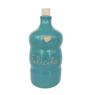 Bottiglia in ceramica 250ml Verde Marino- Felicità Erbolinea