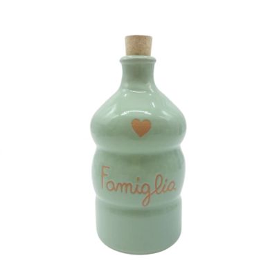 Bottiglia in ceramica 250ml Verde acqua- Famiglia Erbolinea