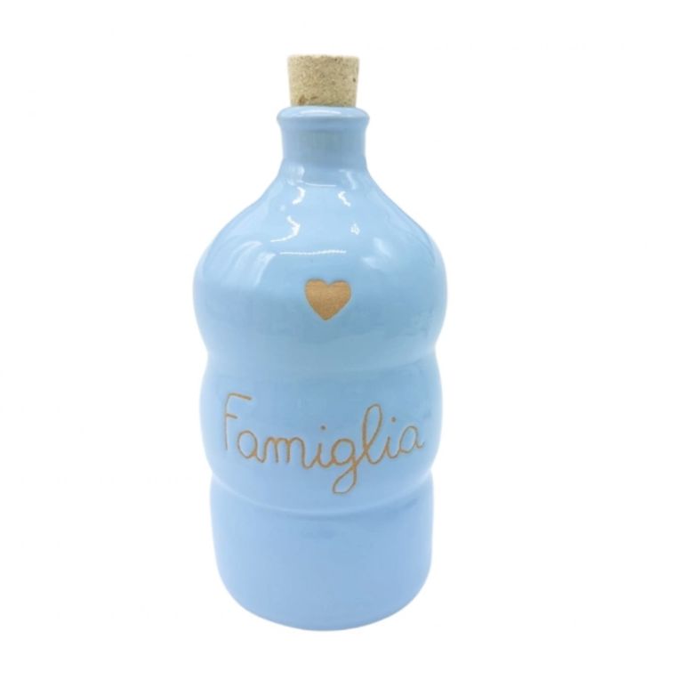 Bottiglia in ceramica 250ml Celeste- Famiglia