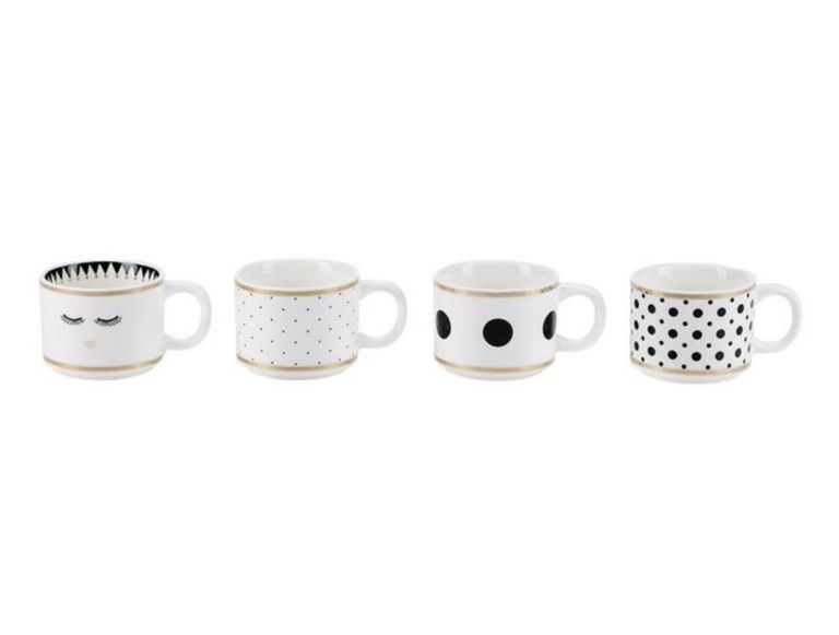 Set 4 tazzine espresso cups in rack