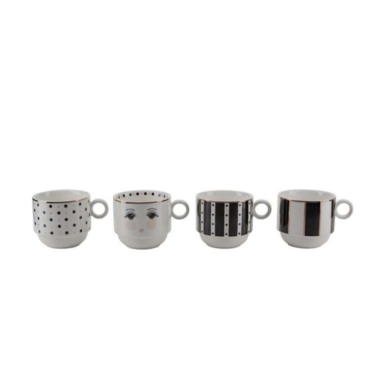 Set da 4 tazze mug impilabili